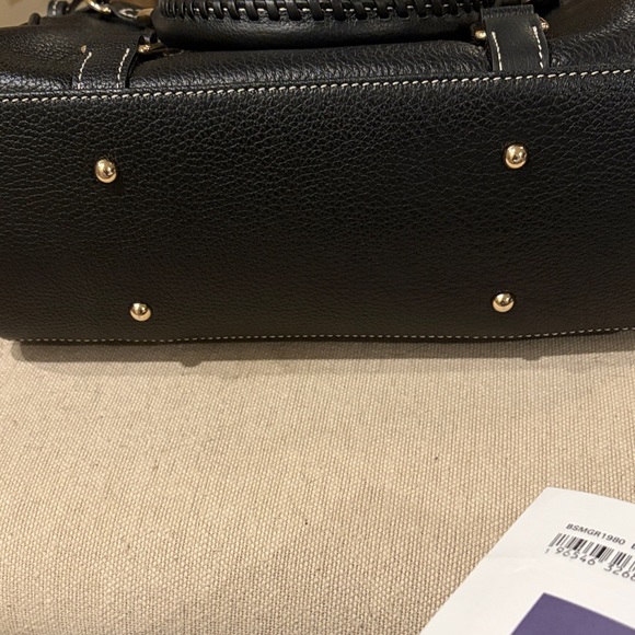 DOONEY & BOURKE Leather Handbag Sorrento Satchel Purse Crossbody, Black/NWT - Picture 12 of 16